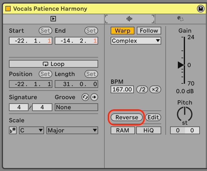 Reverse Button in Clip View