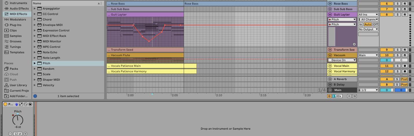 Pitch automation in Ableton